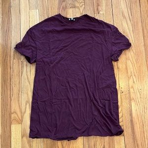 Maroon t-shirt dress with slit